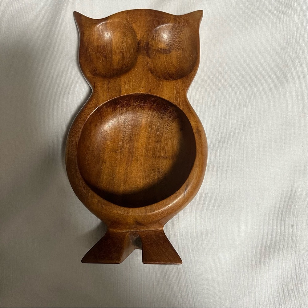 Wooden Owl Shaped Bowl